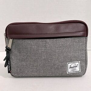 Herschel Supply Company Gray and Brown by Virgin Atlantic amenity Bag